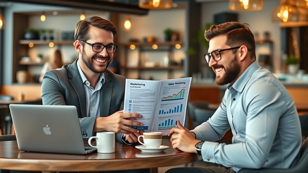 Professional marketing consultant meeting with a small business client marketing consultant summerlin
